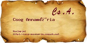 Csog Annamária névjegykártya